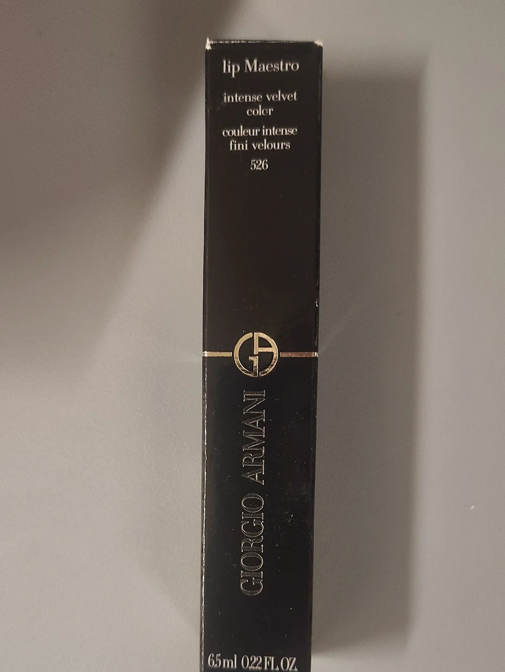 Giorgio Armani Lip Maestro 526 in Black with Gold Accents